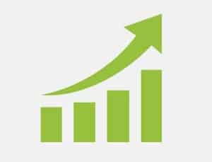 Icon of an increasing trend graph to display the potential for tax-free growth when you invest with a Self-Directed Roth IRA LLC.